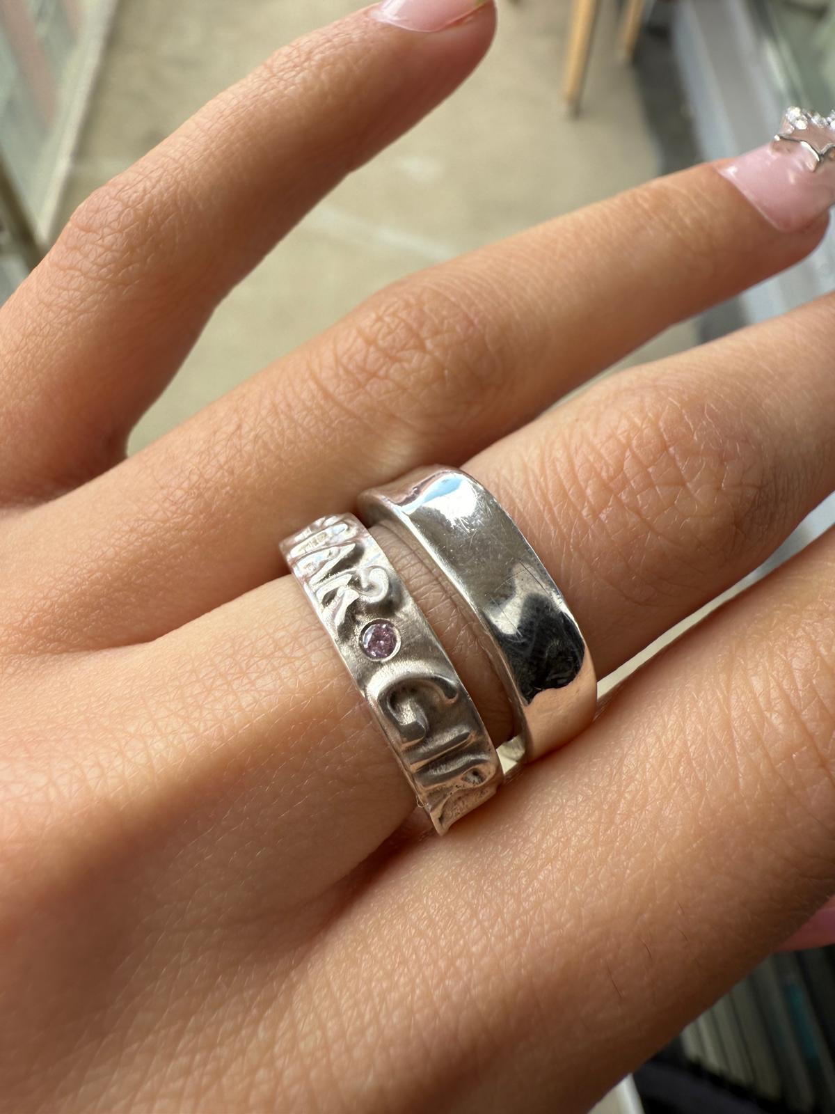 "Wavy" Silver Band