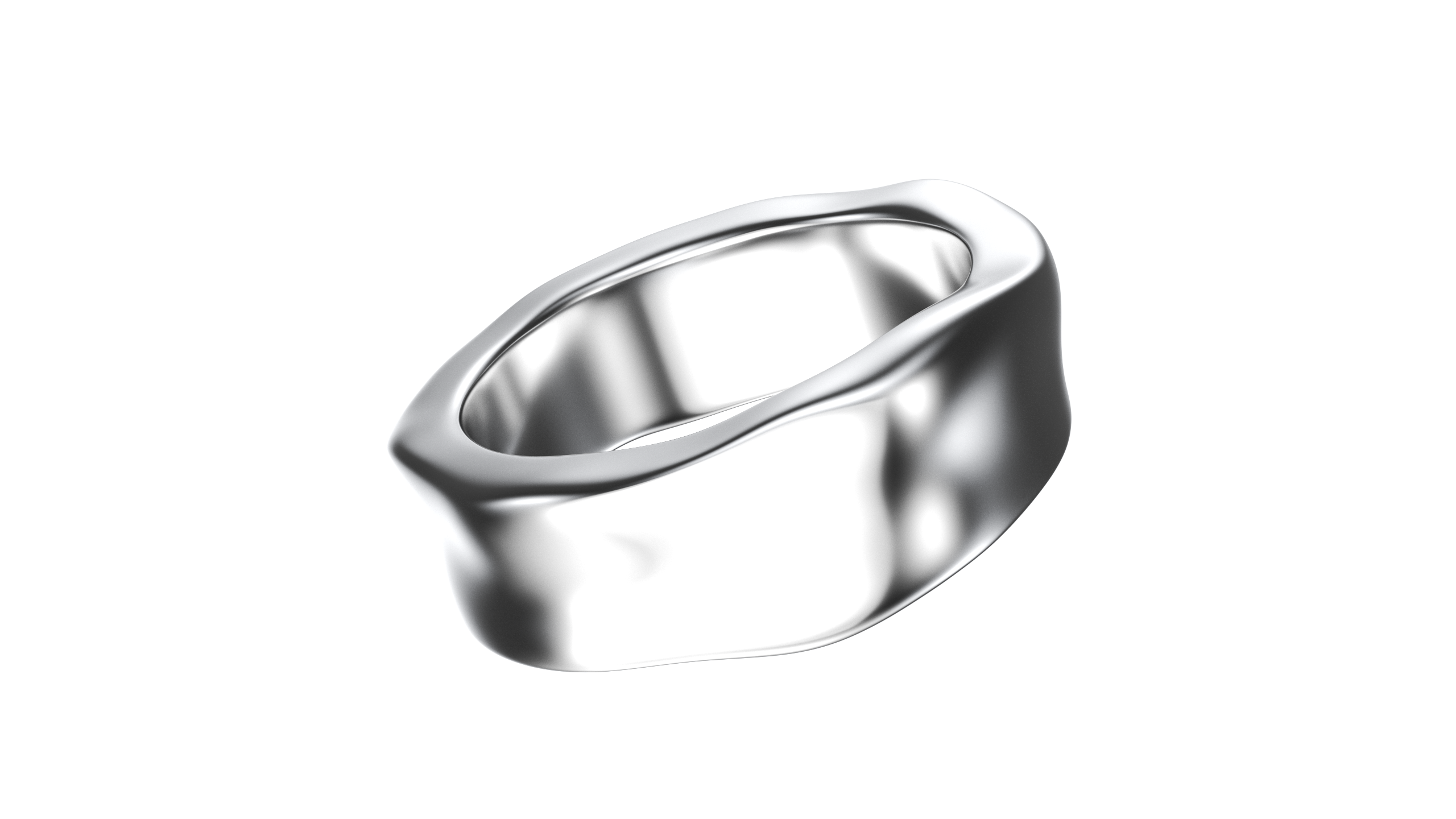"Wavy" Silver Band