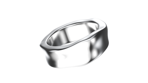 "Wavy" Silver Band